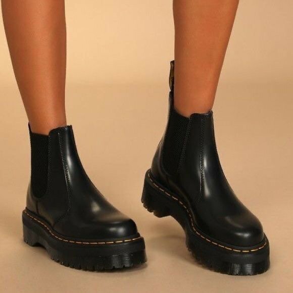 Bottes Chelsea en cuir noir