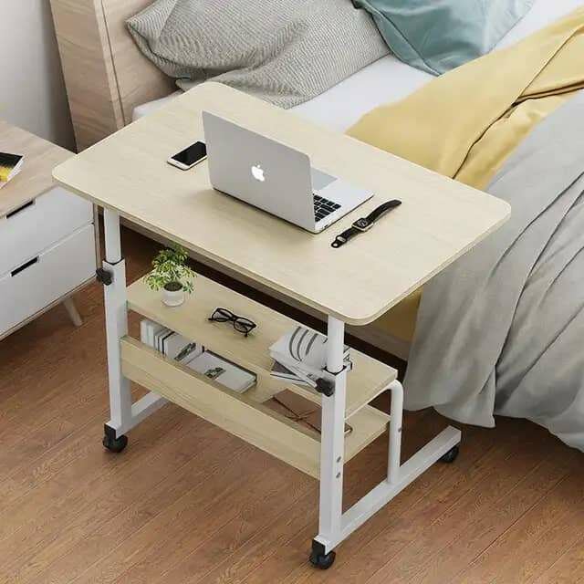 TABLE BUREAU AJUSTABLE AVEC ROULETTES
