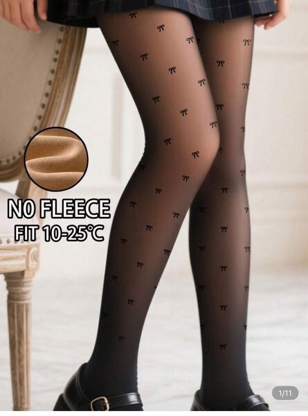 Collants noirs avec motifs nœud