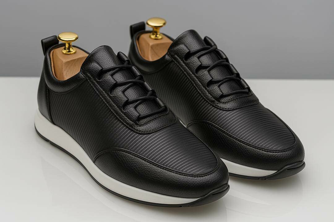 Sneakers en cuir noir élégants