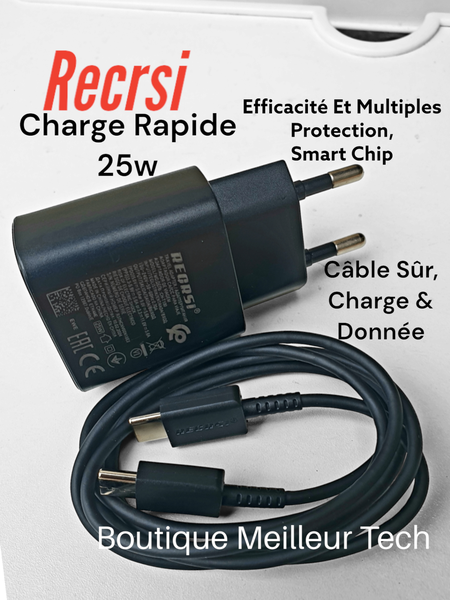 Recrsi Chargeur rapide 25w Type-C - chargeur Original