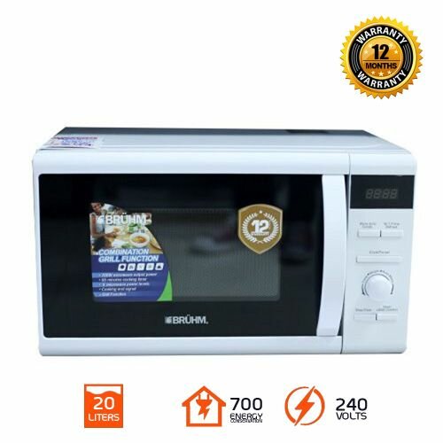 Bruhm BME - 20GMW Microwave Oven - 20Liters - White, 12 Mont