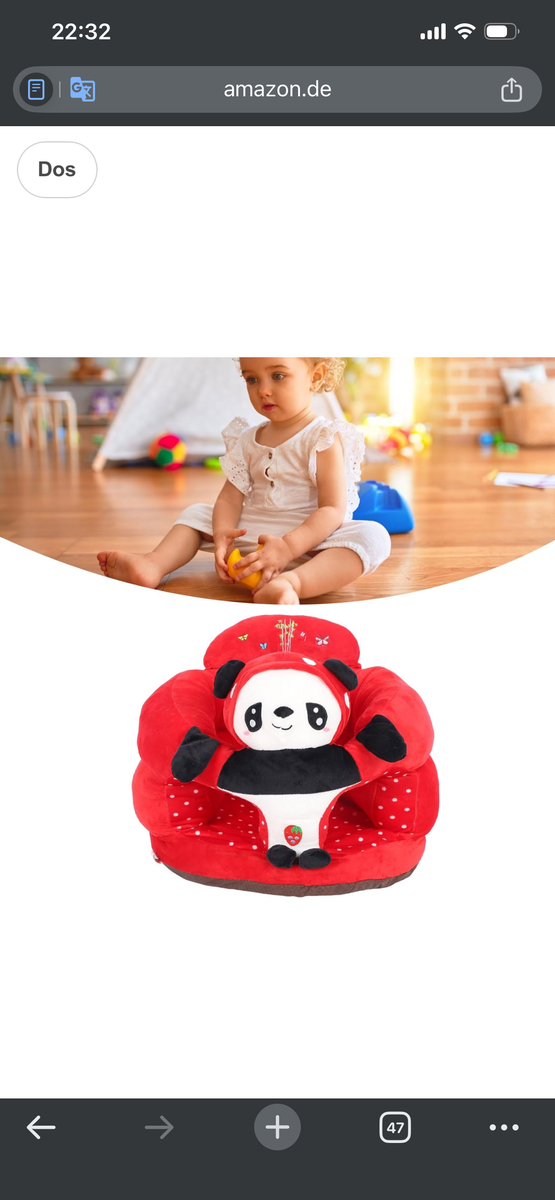 Chaise haute bébé panda rouge