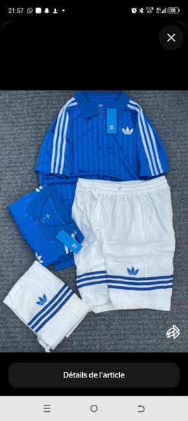 Ensemble foot Adidas bleu et blanc