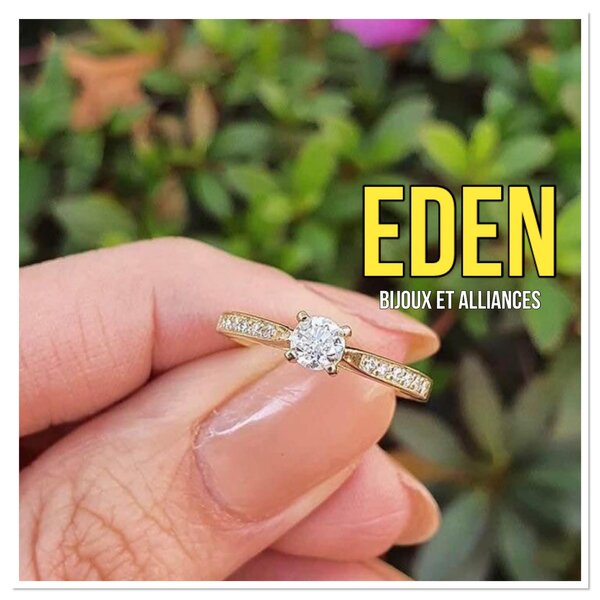 Bague de fiançailles, plaquée or de la plus haute qualité  