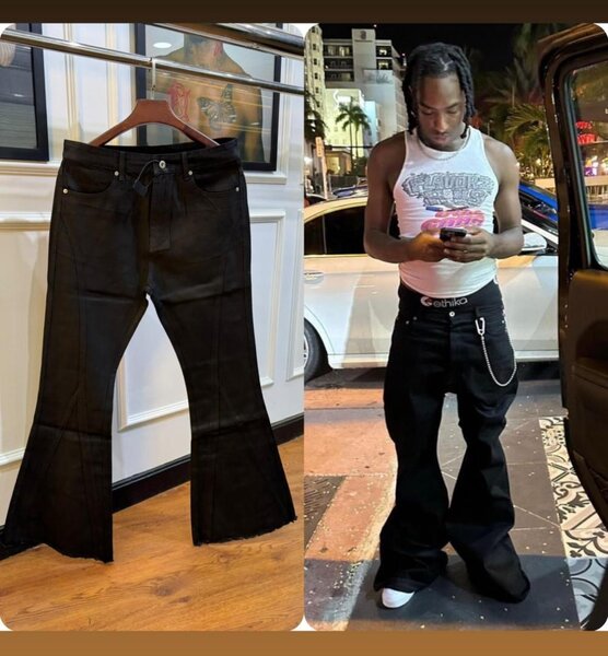 Jean évasé noir tendance