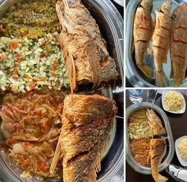 Poisson frit avec accompagnements