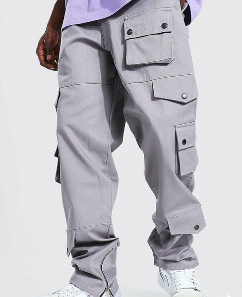 Pantalon cargo gris homme