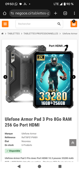 Tablette Ulefone Armor 256 Go HDMI