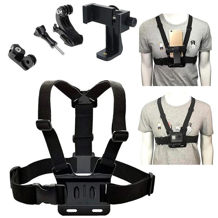 Phone & camera holder chest strap