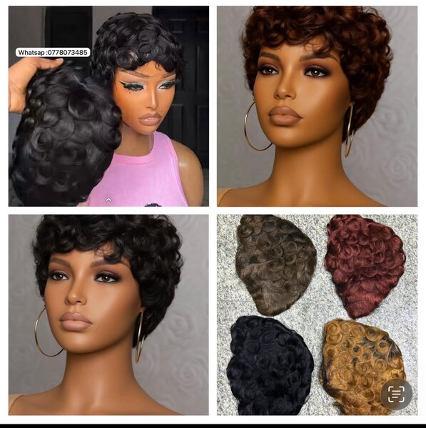 Perruque bouclée élégante