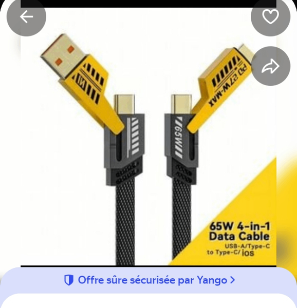 Câble USB 4-en-1 65W