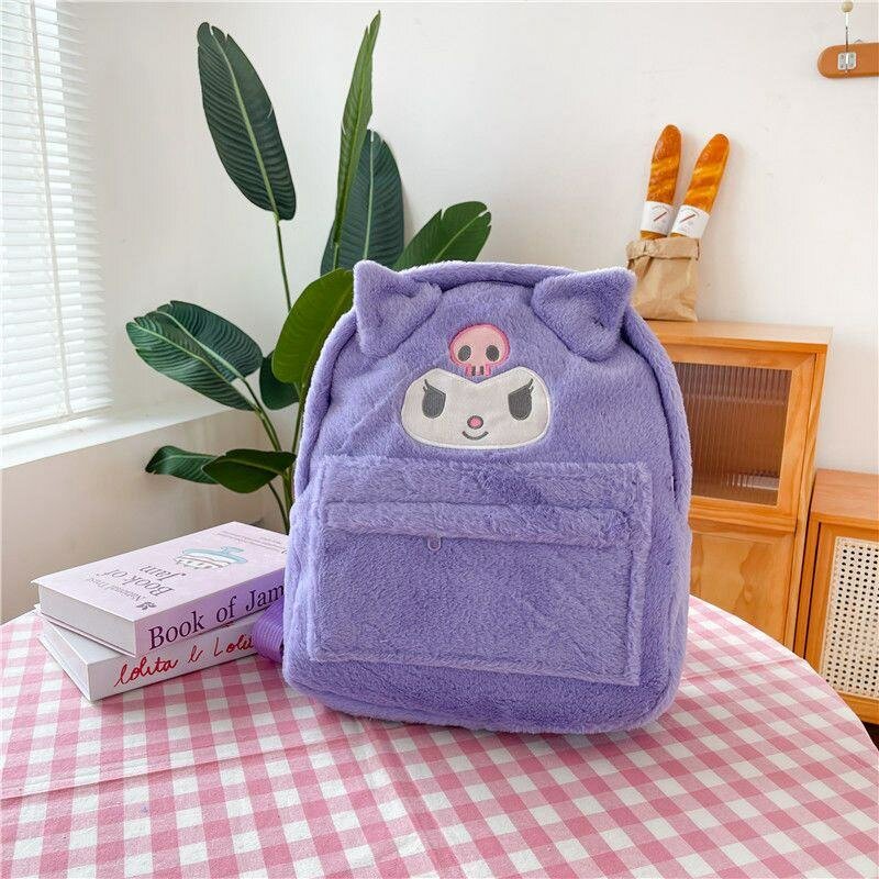 Sac à dos peluche violet enfant