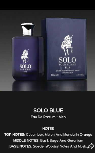 Solo Blue Parfum Homme