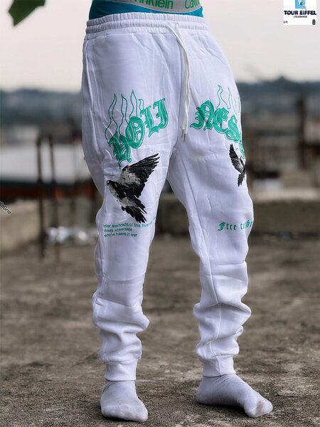 Pantalon Jogging Blanc Décontracté
