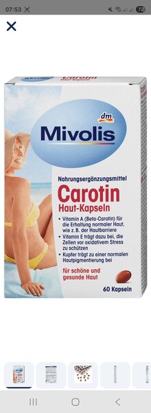 Capsules Carotin pour Peau