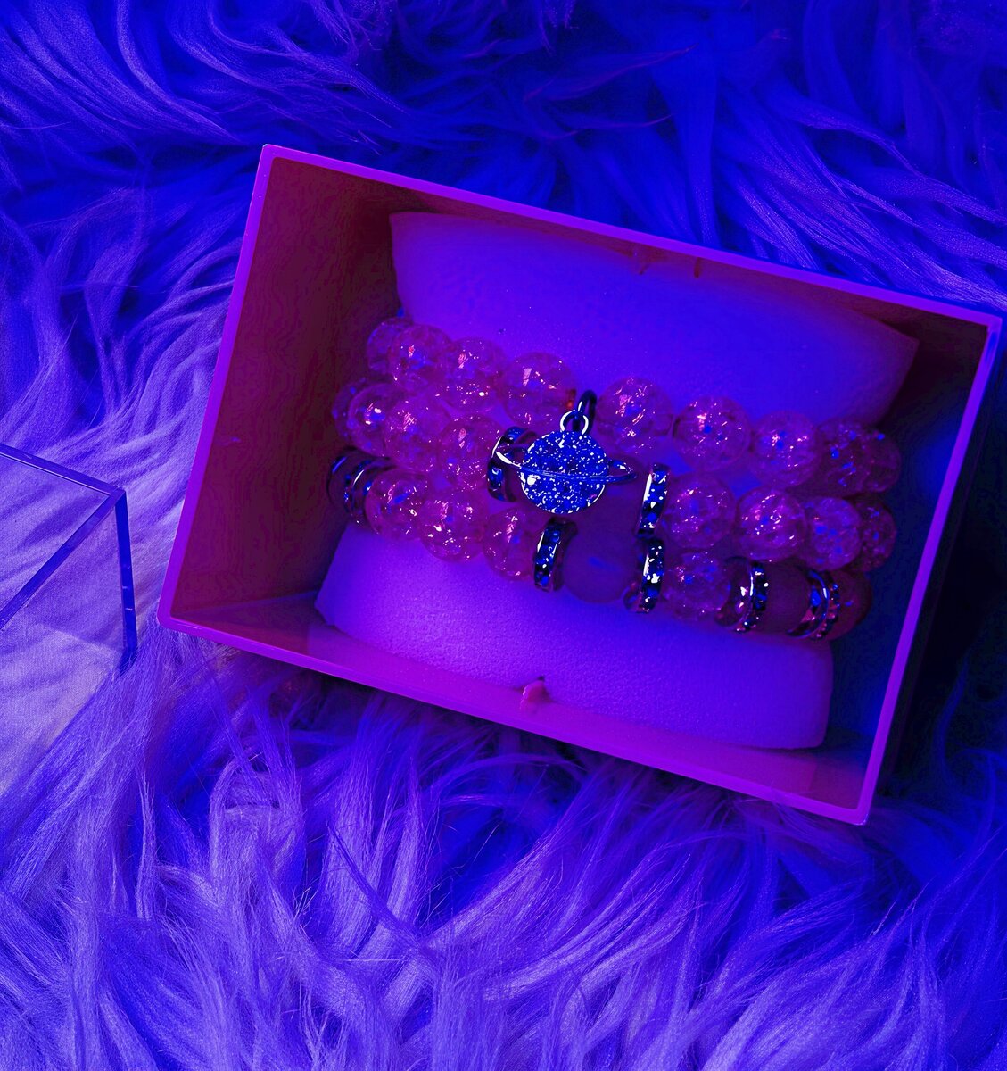 Pink Beaded Bracelet Set