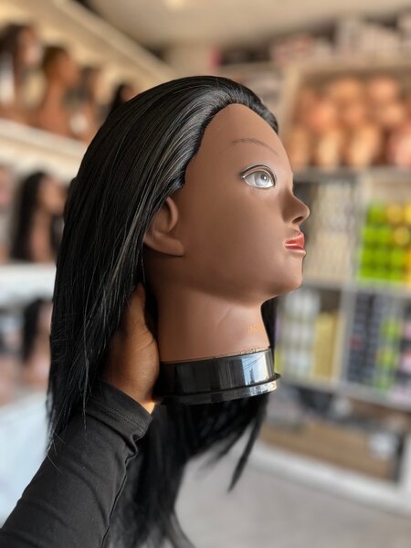 Dummy head with hair