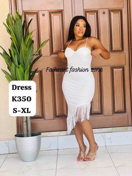 Women's white dress with straps S, M, M, L, XL