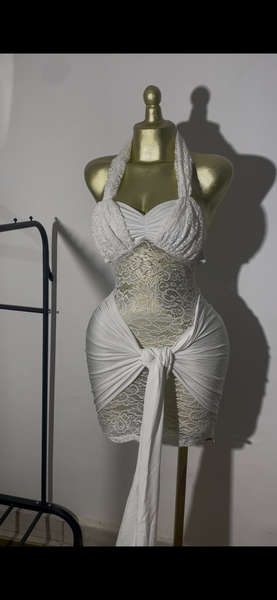 Body en dentelle drapé