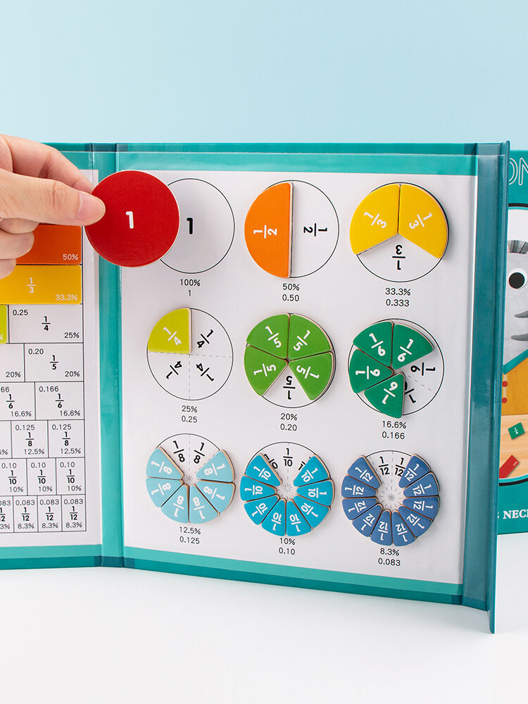 Jeu éducatif fractions bois