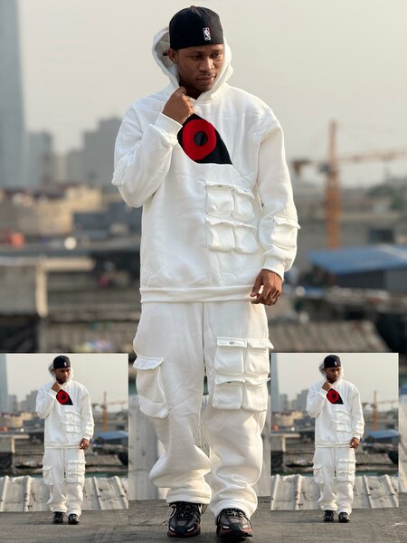 Ensemble survêtement cargo blanc homme