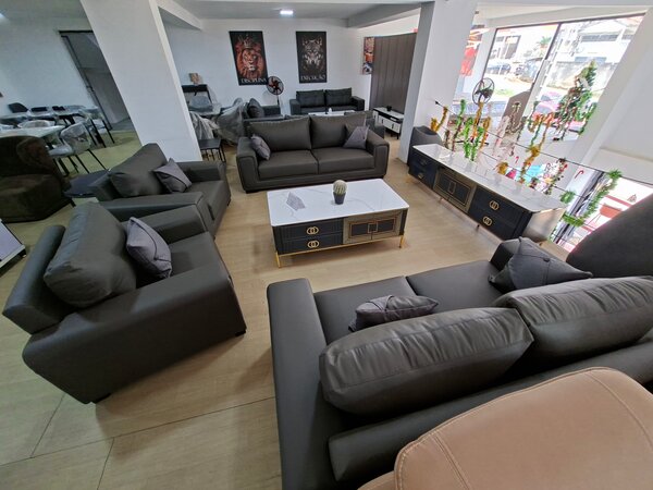 Modern Leather Sofa Set - Comfortable Living Room Furniture