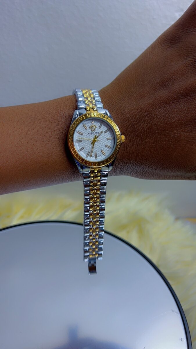 Versace watch in gold and silver and gold