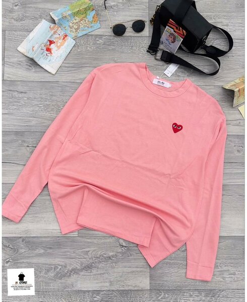 T-shirt rayé cœur brodé