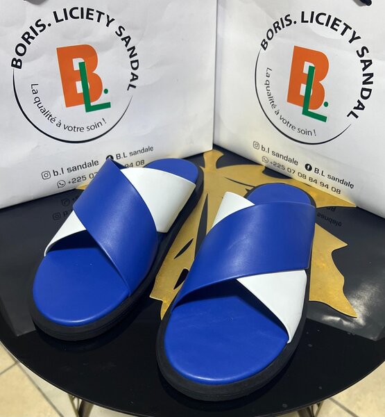 Sandales Boris Bleu et Blanc