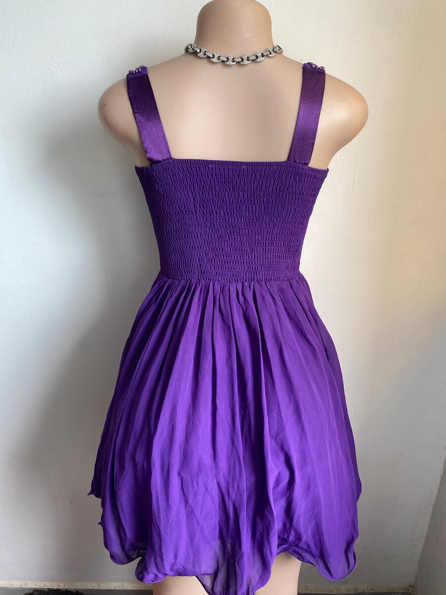 Purple Beaded Cocktail Dress