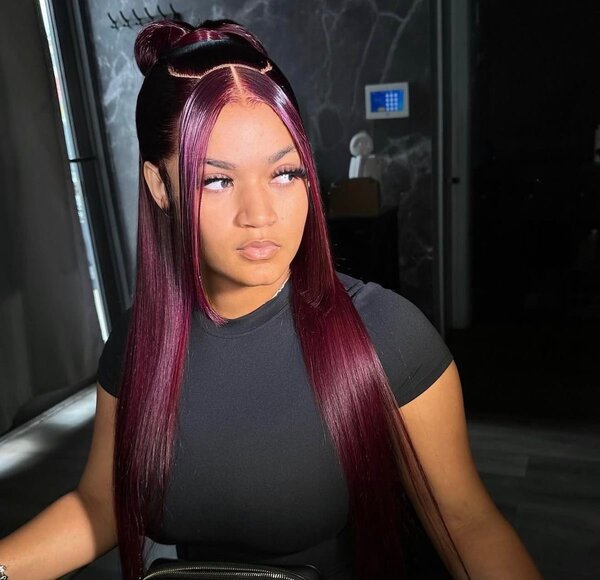 Perruque bordeaux taille 30