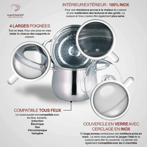 Couscoussier Inox 304 22cm