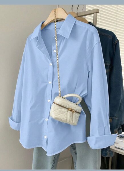 Chemise dame bleu ciel