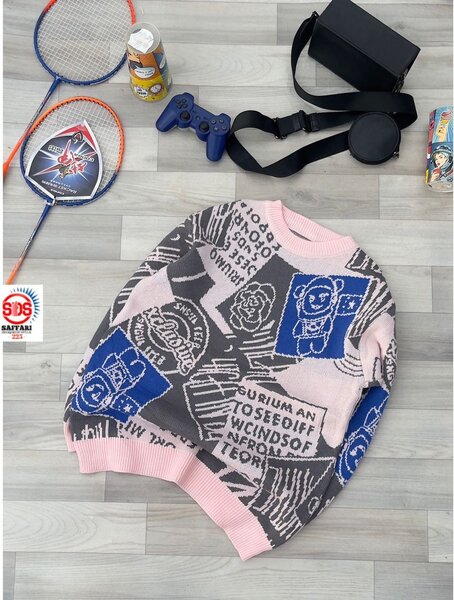 Pull graphique en laine