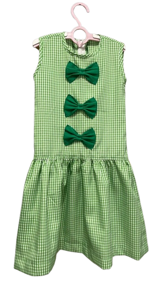 Green Gingham Girls Dress