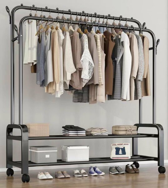 High quality clothes rack with shoe rack