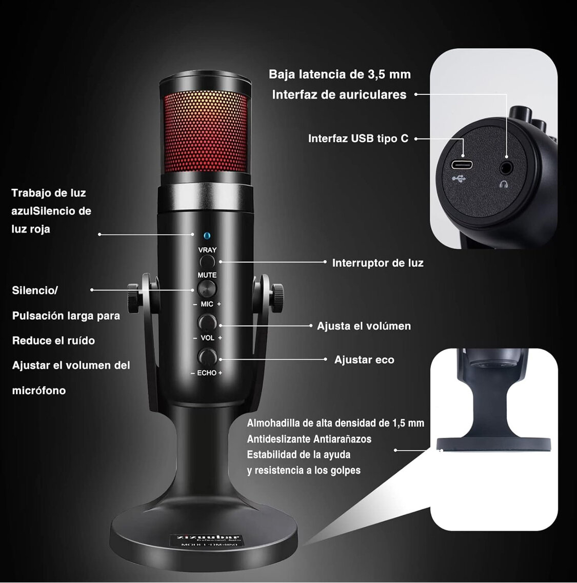 Microphone USB Zizubar Haute Qualité