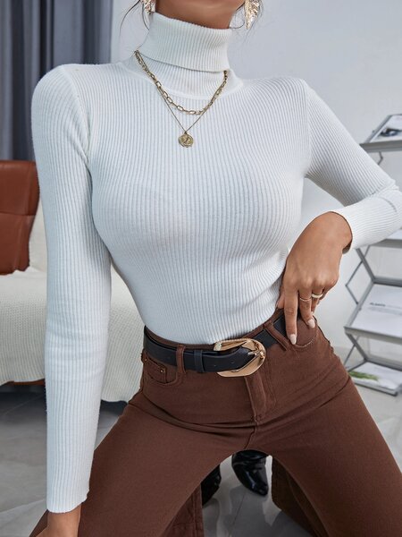 Chic Pull Col Roulé Femme