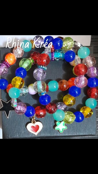 Bracelet perles colorées