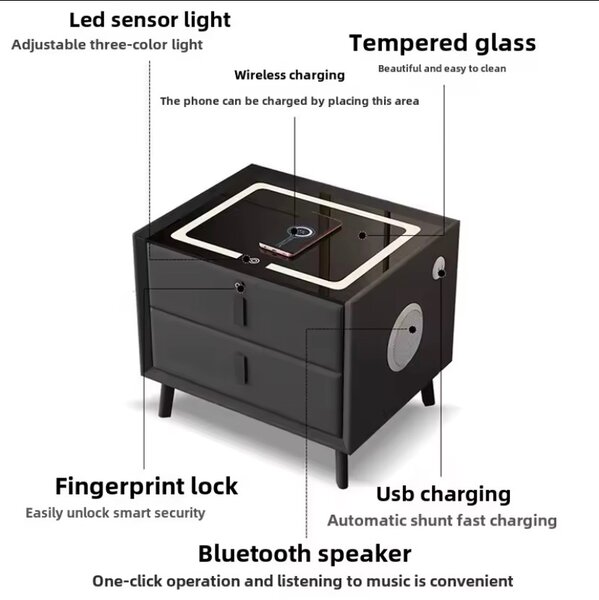 Modern Smart Bedside Drawer