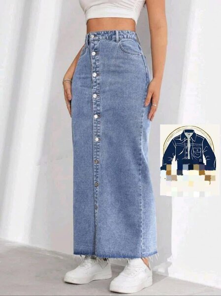 Jupe longue en jean tendance