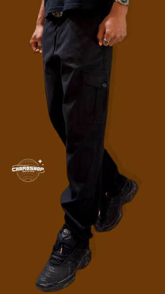 Pantalon cargo homme noir