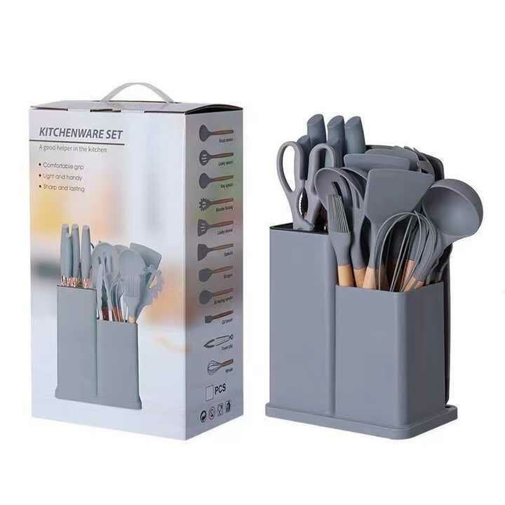19 pieces knife set and cooking utensils