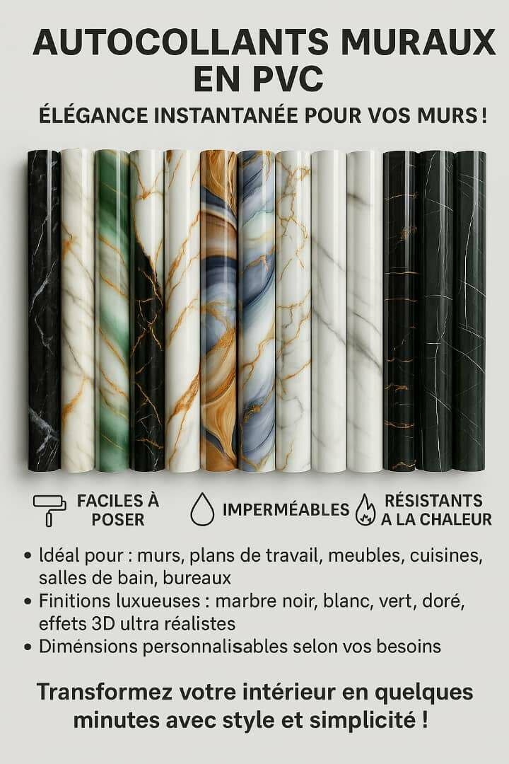 Autocollants Muraux Marbre PVC
