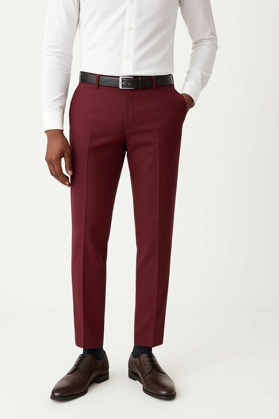 Pantalon costume homme bordeaux