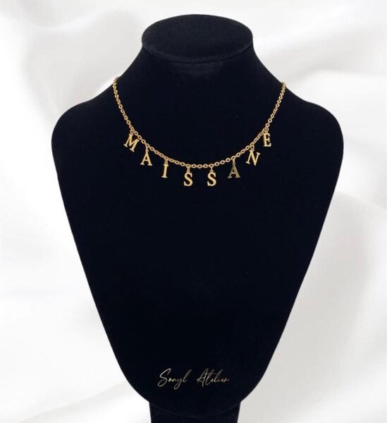 Collier personnalisé lettre or