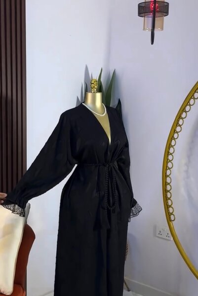 Elegant Black Satin Robe