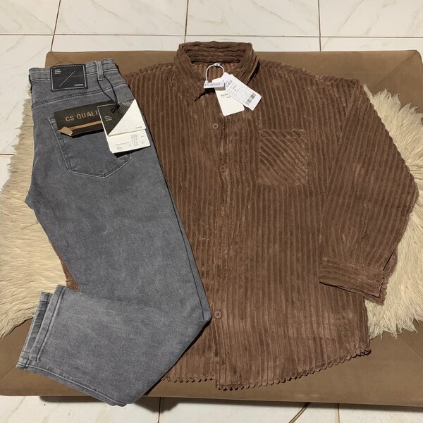 Jeans trouser and long sleeve shirt