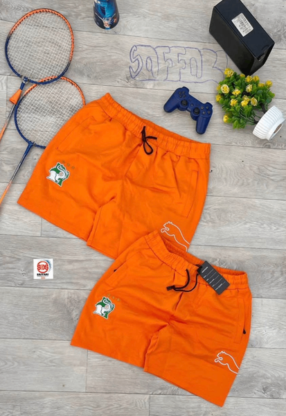 Short de sport orange pour homme